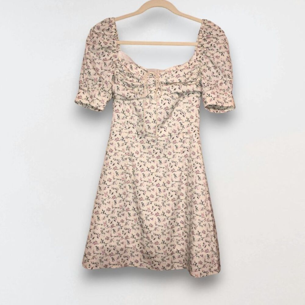 Pixie Market Ria Floral Bustier Tie Dress Milkmaid Cottage Core XS